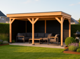 Douglas overkapping met overstek, Verando, 400*600cm